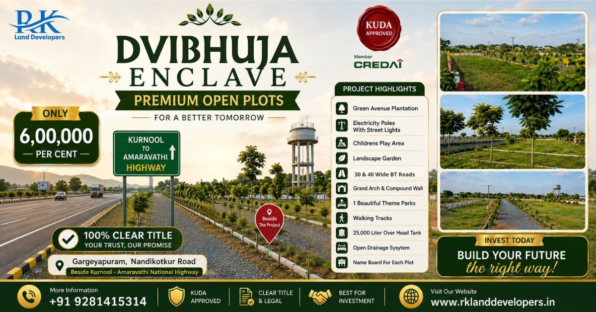 Open Plots In Nandikotkur Road